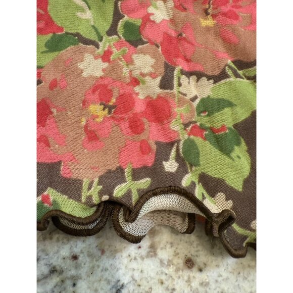 Vtg Ralph Lauren Floral Long Sleeve Mesh Top  Ruffle Y2K fairy grunge S read - Picture 15 of 16